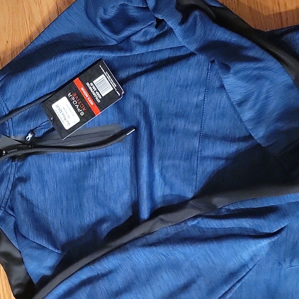 Men's blue/black Spyder 1/4 zip hoodie